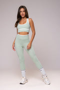 Power Leggings & Racerback Top Set — Matcha