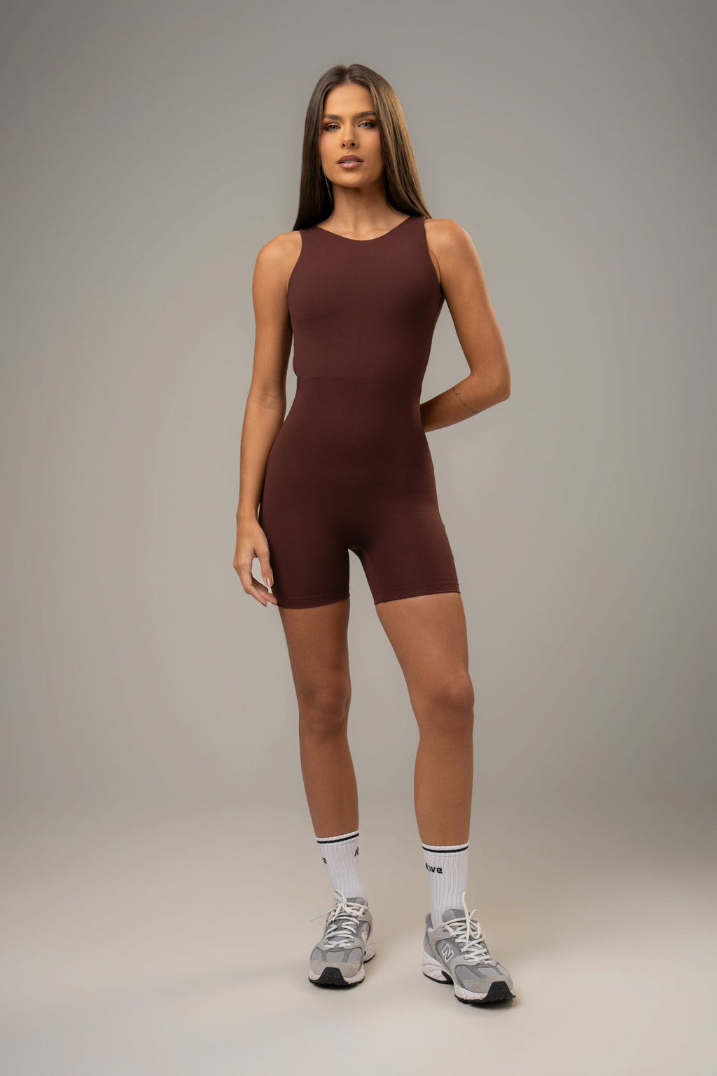 Essence Cross-Back Jumpsuit — Cherry Mocha