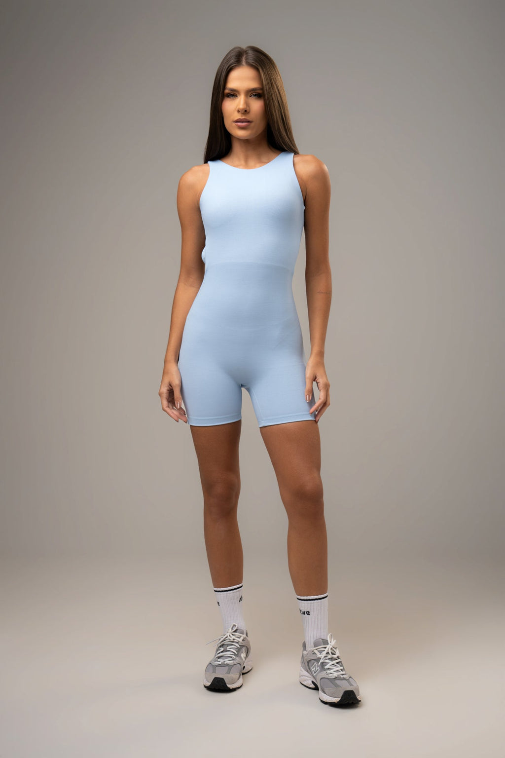 Essence Cross-Back Jumpsuit — Cloud Blue