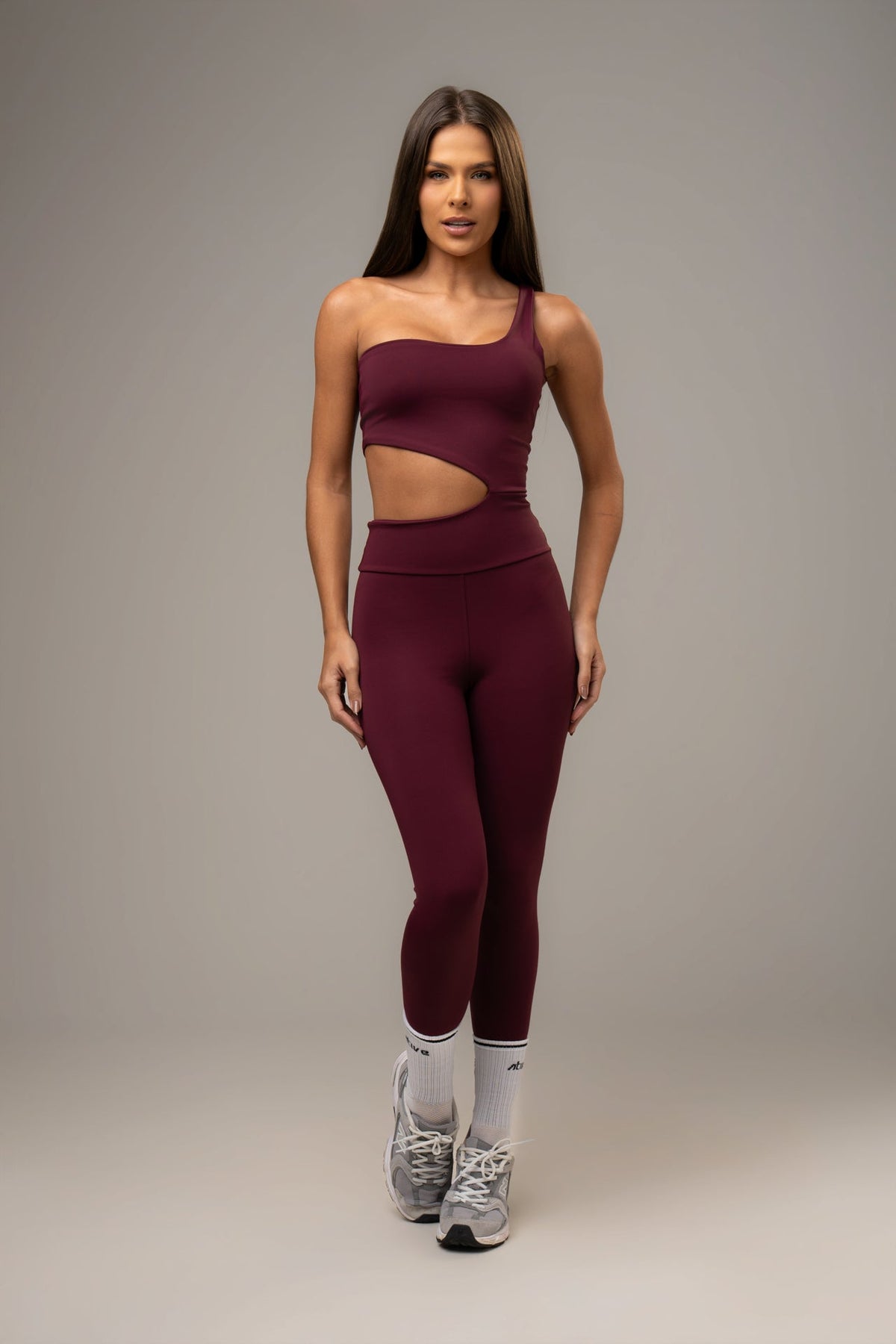 Power Asymmetric Jumpsuit — Wine