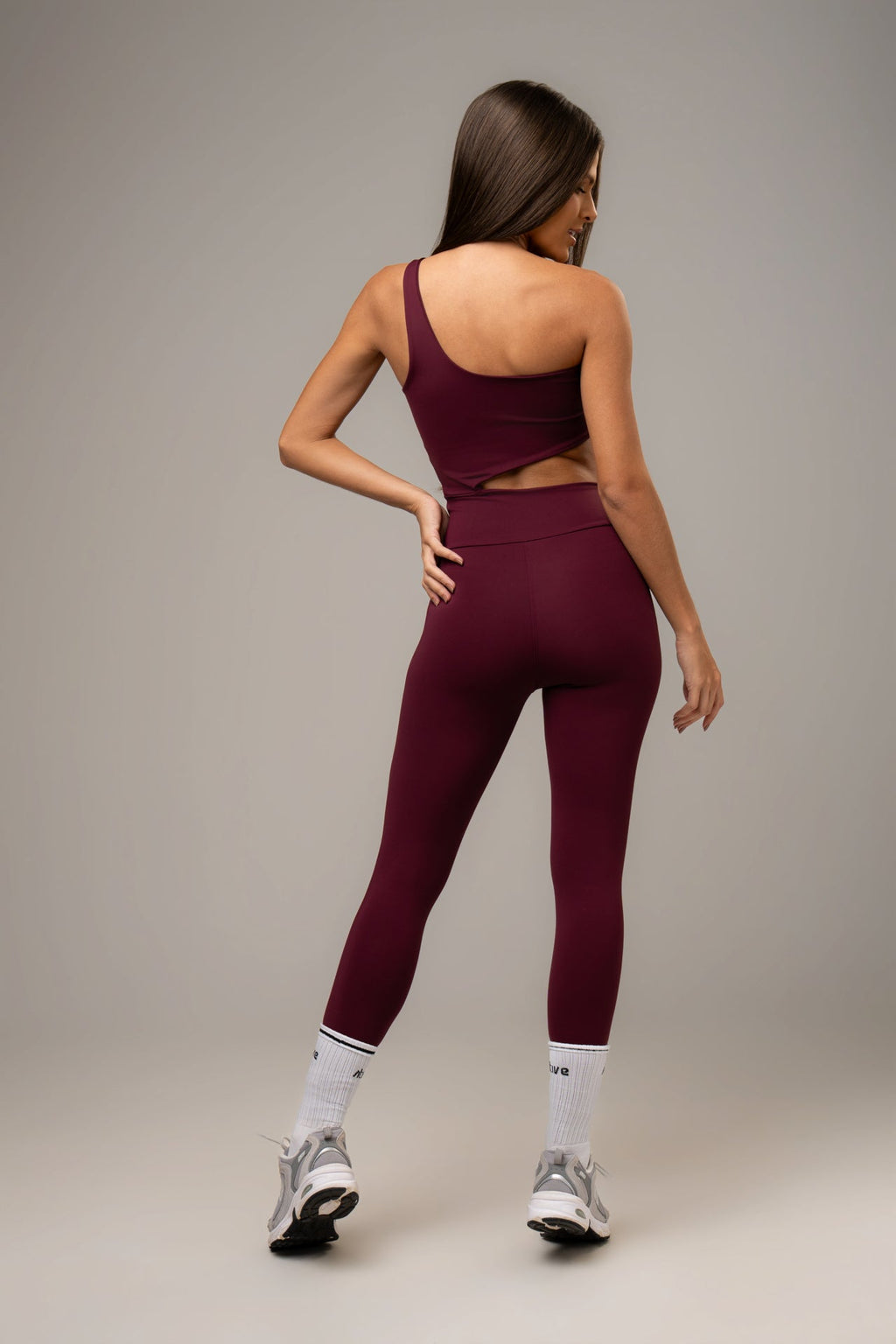 Power Asymmetric Jumpsuit — Wine