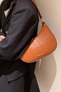 Black Croc Mini Hobo Bag