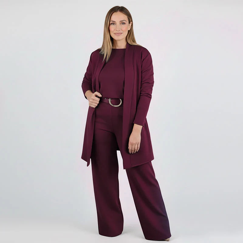 Ensemble 3 pièces élégant à la coupe fluide Lunara