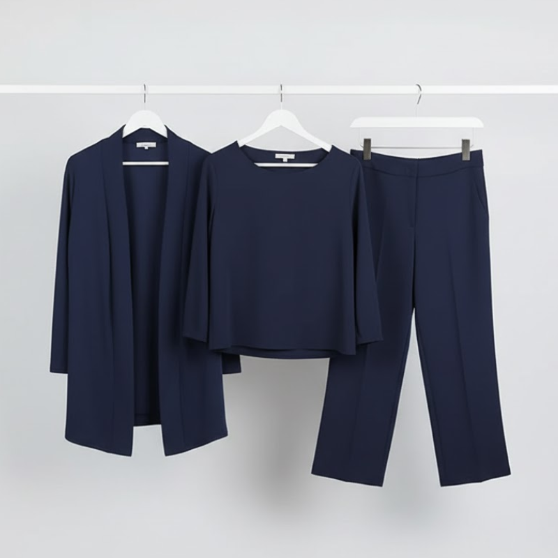 Ensemble 3 pièces élégant à la coupe fluide Lunara