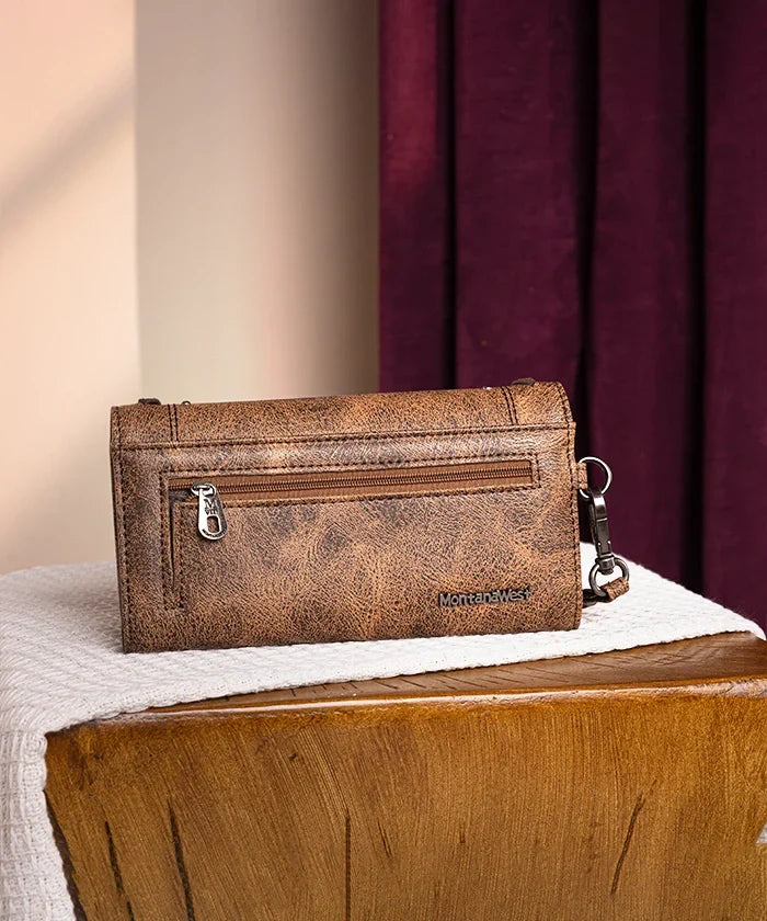 Montana West Whipstitch Studded Wallet