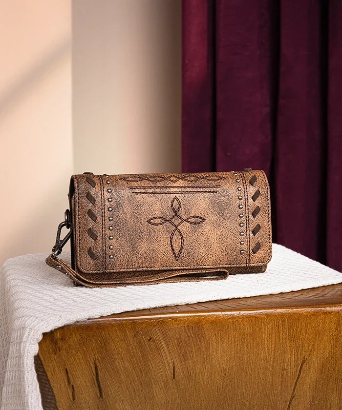 Montana West Whipstitch Studded Wallet