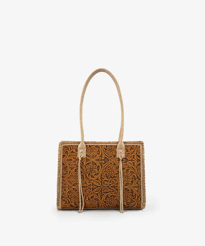 Montana West Floral Tooled Tote Bag
