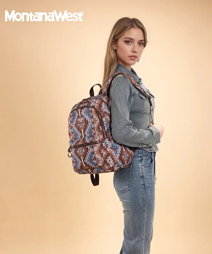 Montana West Aztec Print Diaper Bag Backpack