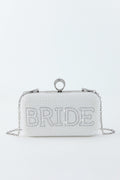 Bride To Be Sequin Clutch - White/Silver