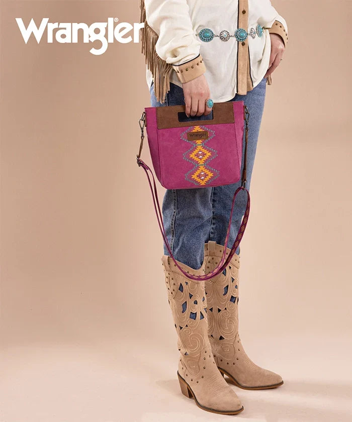 Wrangler Aztec Embroidered Crossbody Bag