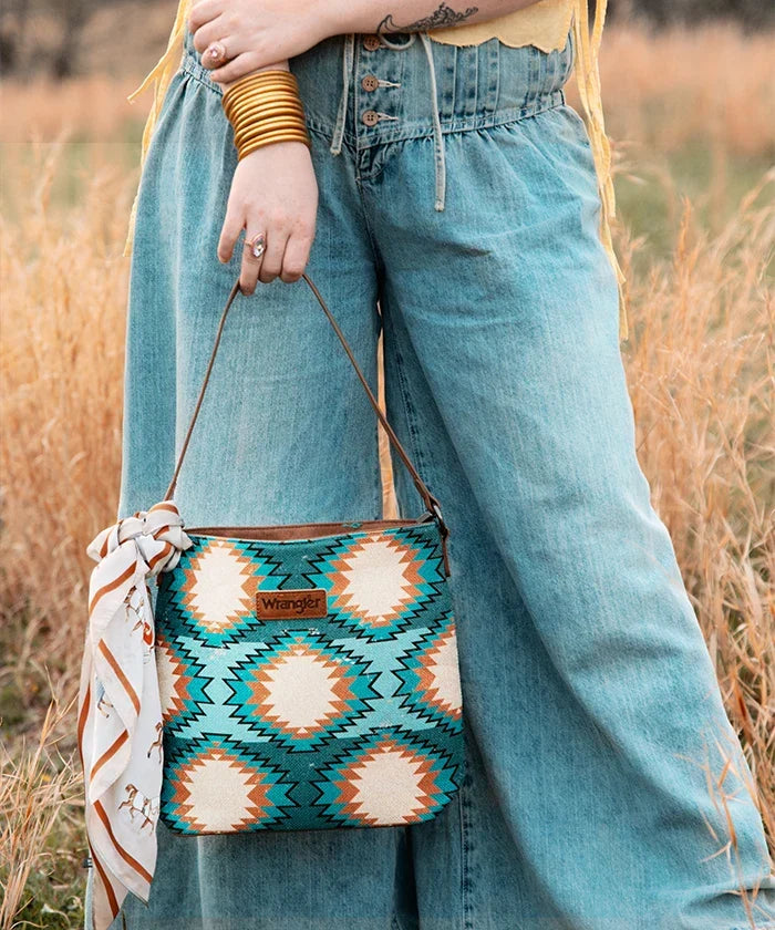 Wrangler Dual Sided Print Canvas Shoulder Bag