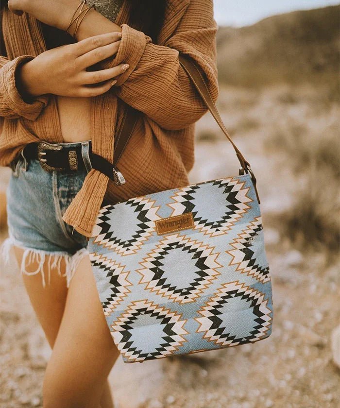 Wrangler Dual Sided Print Canvas Shoulder Bag