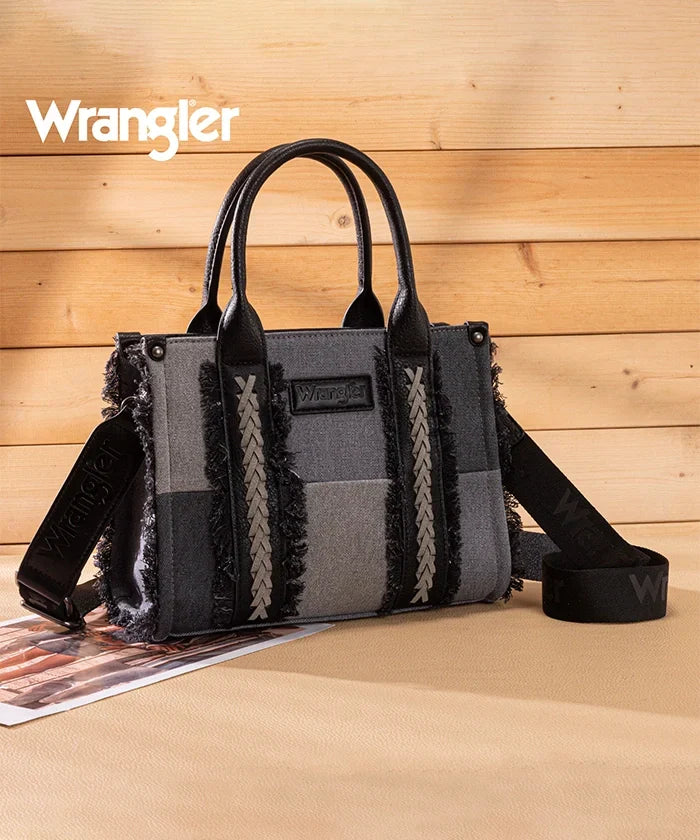 Wrangler Canvas Braided Fringe Tote Bag