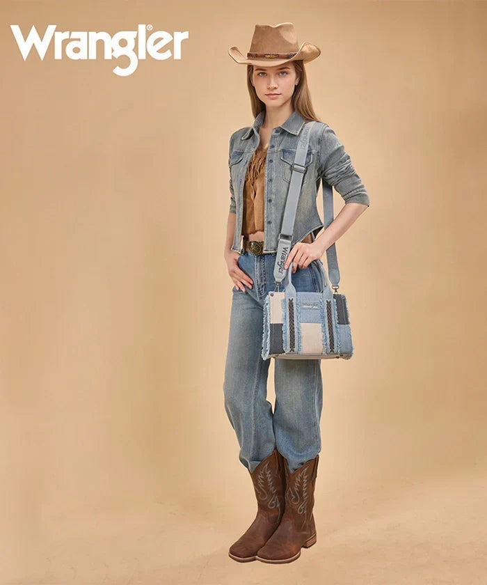 Wrangler Canvas Braided Fringe Tote Bag