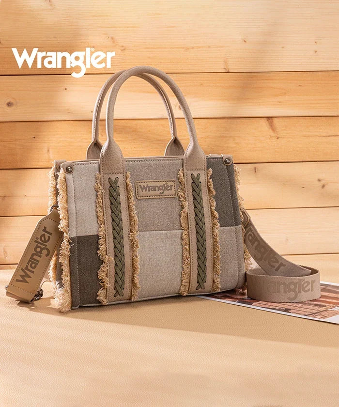 Wrangler Canvas Braided Fringe Tote Bag