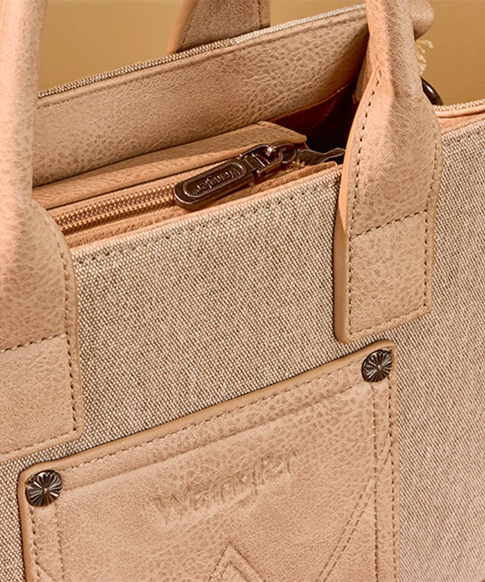 Wrangler Canvas Braided Fringe Tote Bag