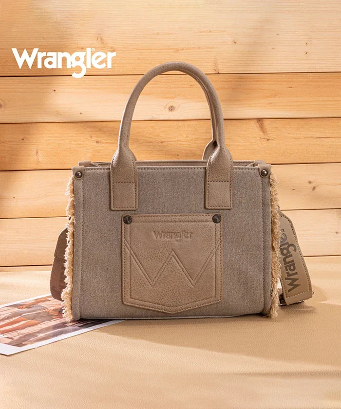 Wrangler Canvas Braided Fringe Tote Bag