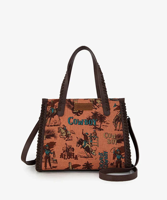 Wrangler Cowboy Print Concealed Carry Tote Bag