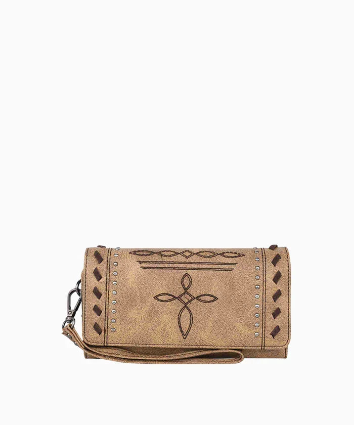 Montana West Whipstitch Studded Wallet