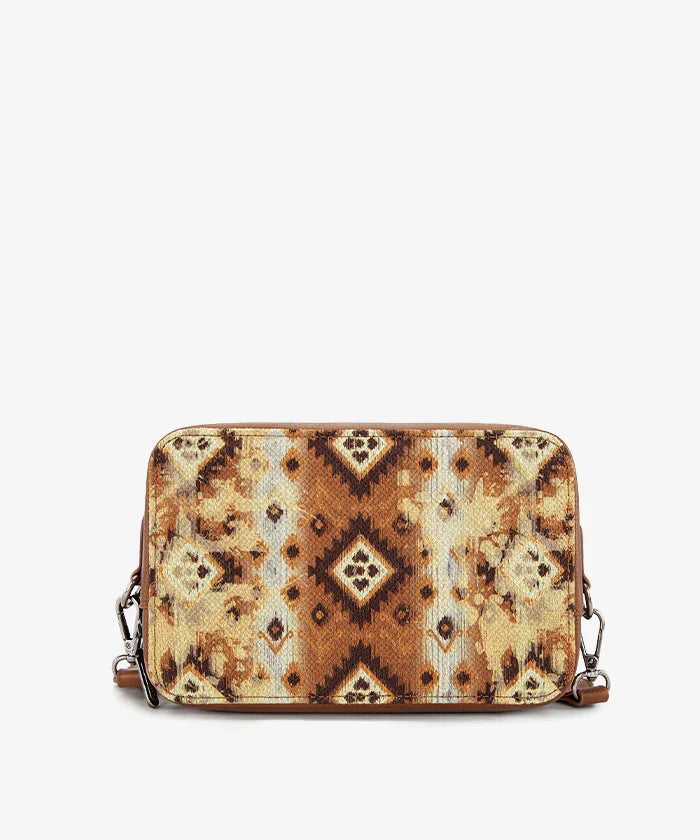 Wrangler Aztec Dual Sided Print Crossbody Purse
