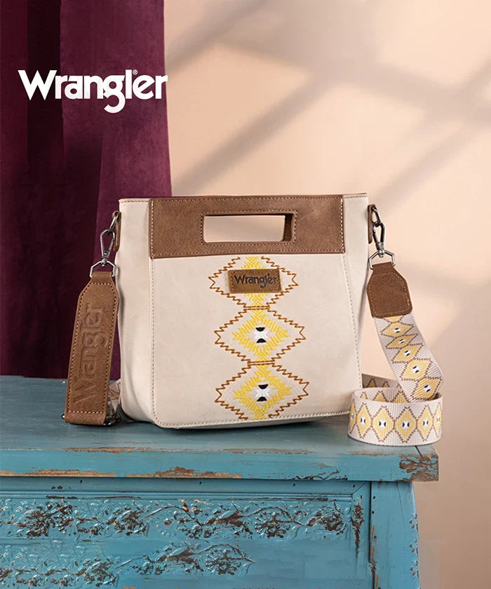 Wrangler Aztec Embroidered Crossbody Bag