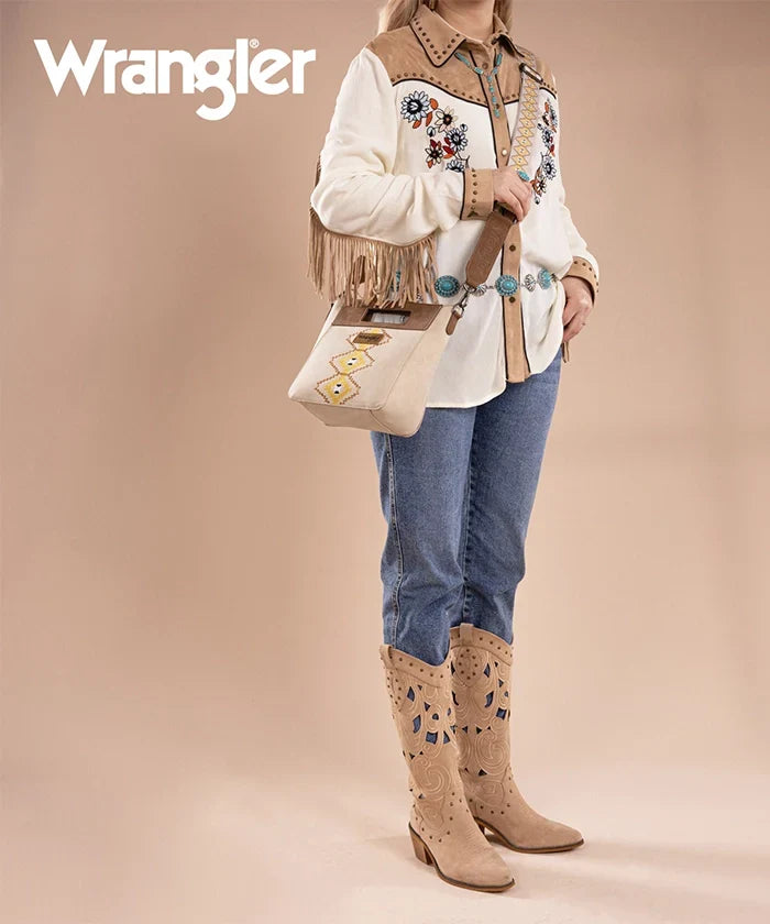 Wrangler Aztec Embroidered Crossbody Bag