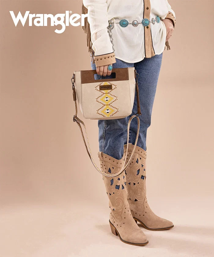 Wrangler Aztec Embroidered Crossbody Bag