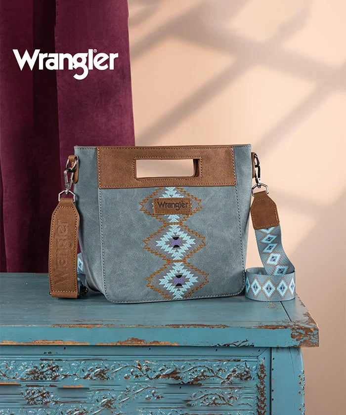 Wrangler Aztec Embroidered Crossbody Bag