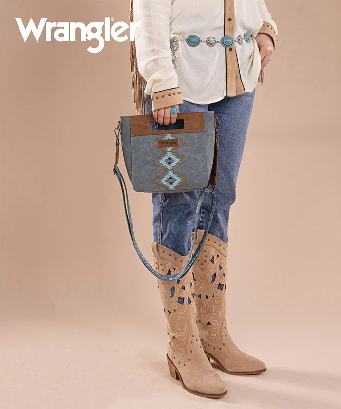 Wrangler Aztec Embroidered Crossbody Bag