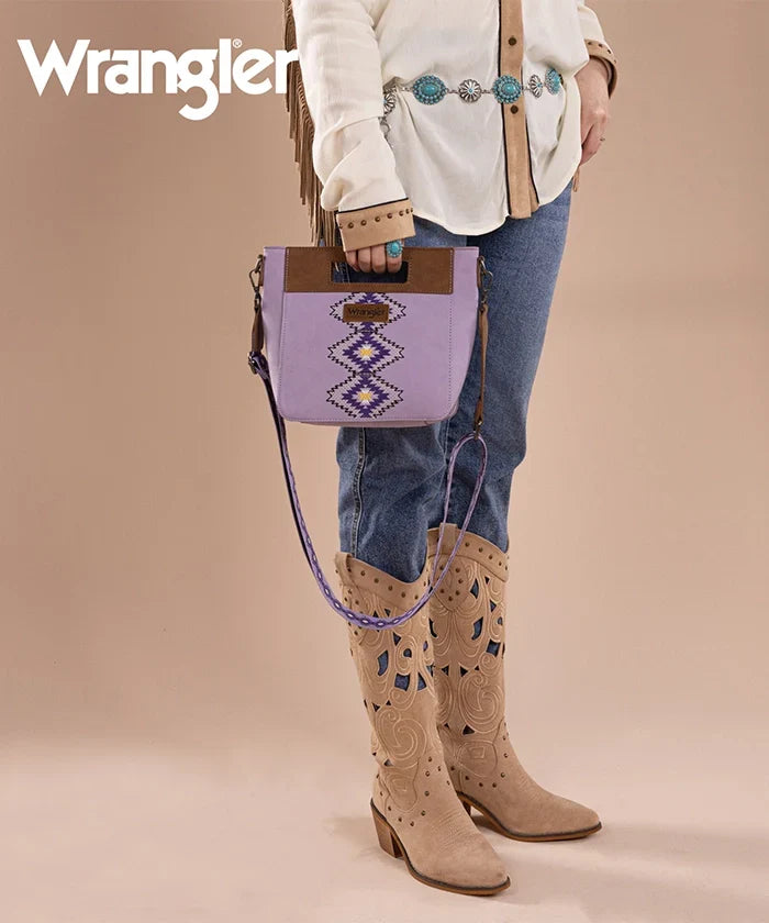 Wrangler Aztec Embroidered Crossbody Bag