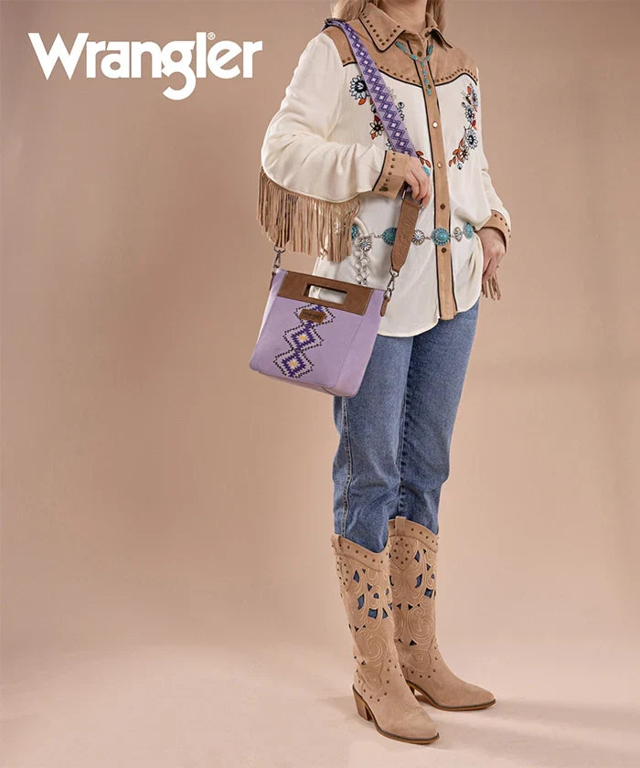 Wrangler Aztec Embroidered Crossbody Bag