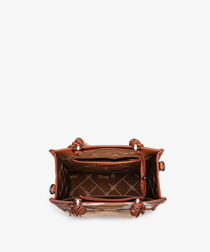 Wrangler Cow Print Rope Handle Tote Bag