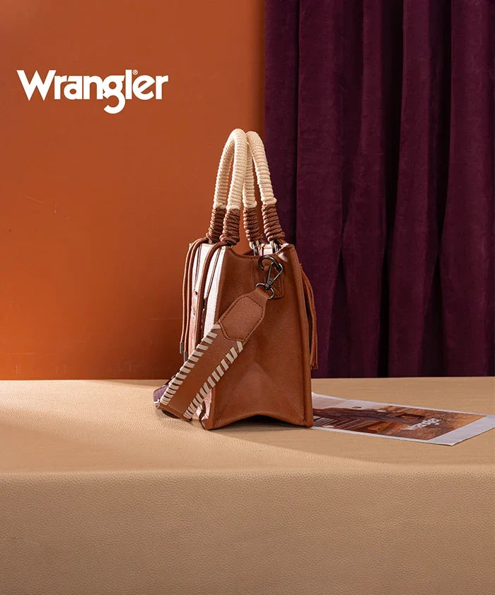 Wrangler Cow Print Rope Handle Tote Bag