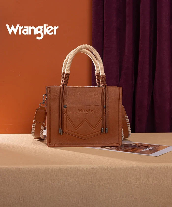 Wrangler Cow Print Rope Handle Tote Bag
