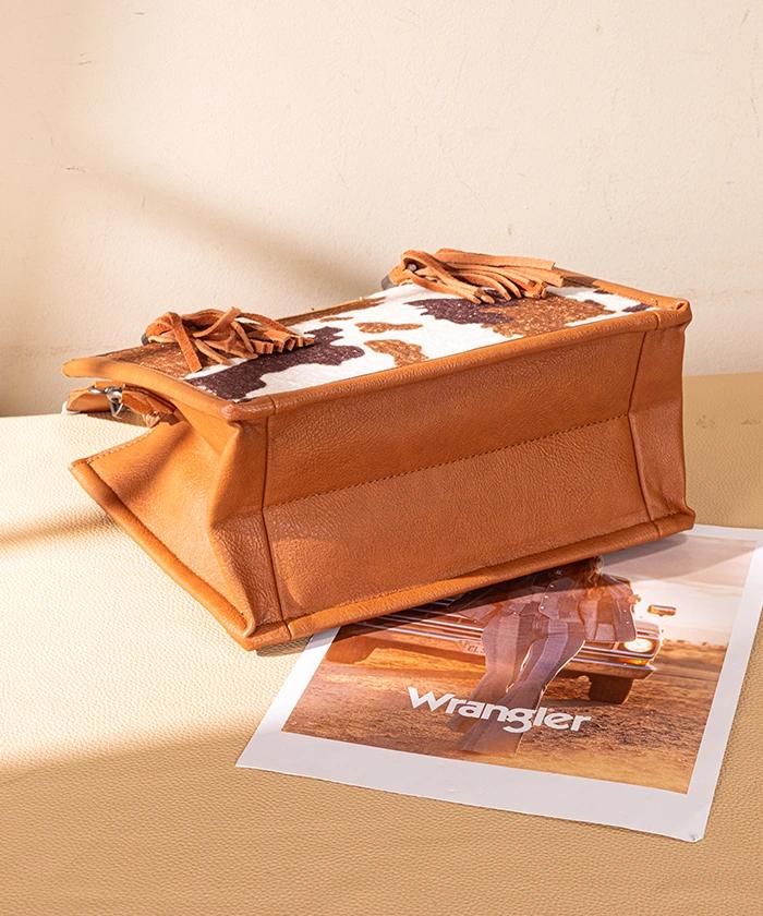 Wrangler Cow Print Rope Handle Tote Bag