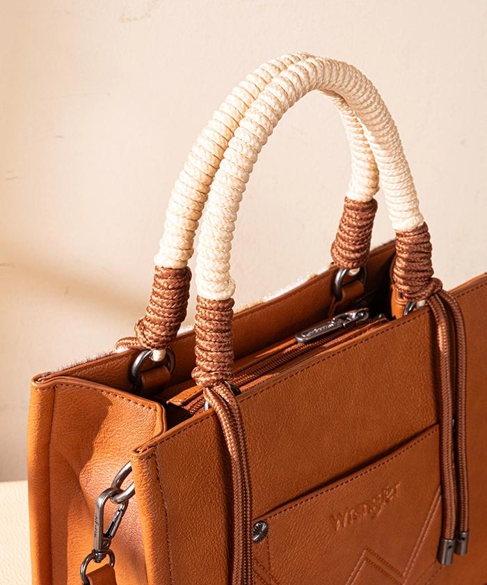 Wrangler Cow Print Rope Handle Tote Bag