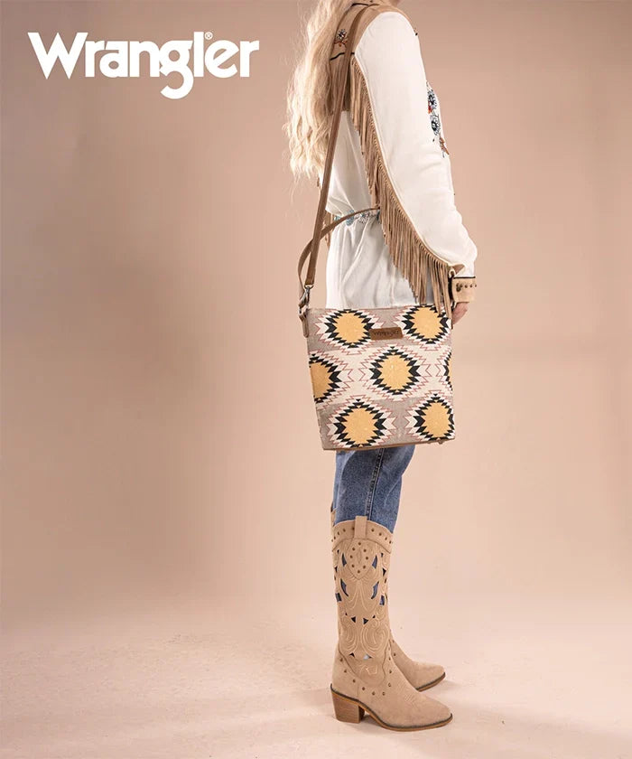 Wrangler Dual Sided Print Canvas Shoulder Bag