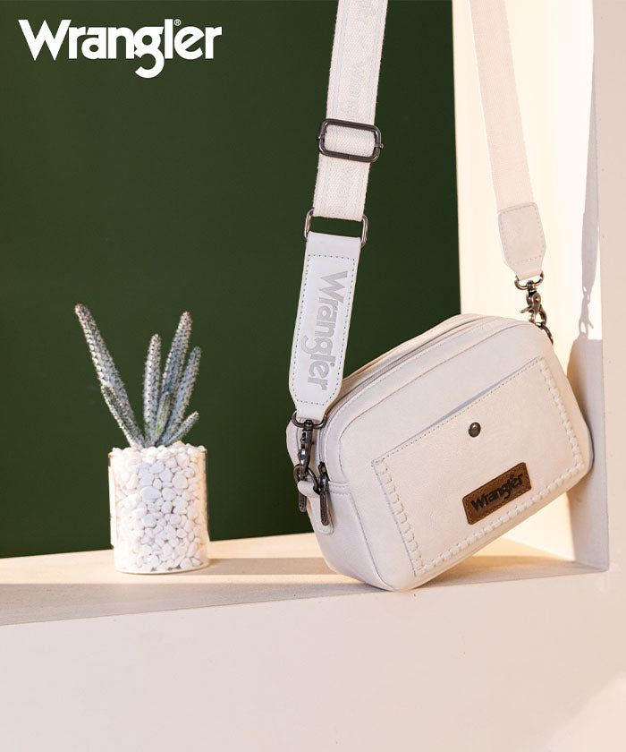 Wrangler Dual Zipper Stitch Crossbody Bag