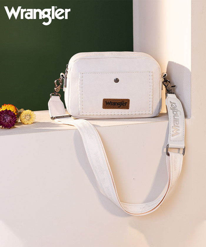 Wrangler Dual Zipper Stitch Crossbody Bag
