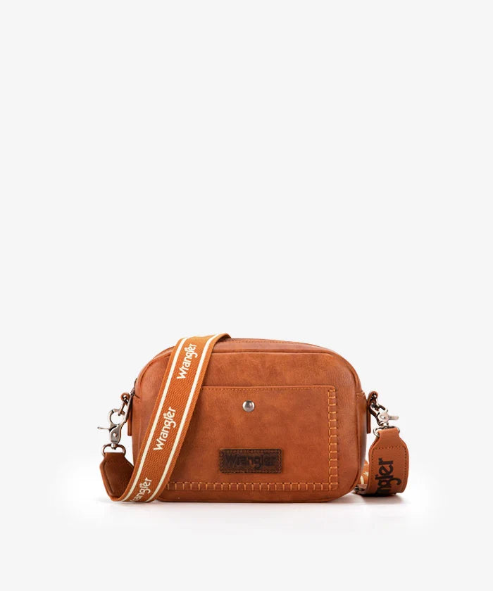 Wrangler Dual Zipper Stitch Crossbody Bag