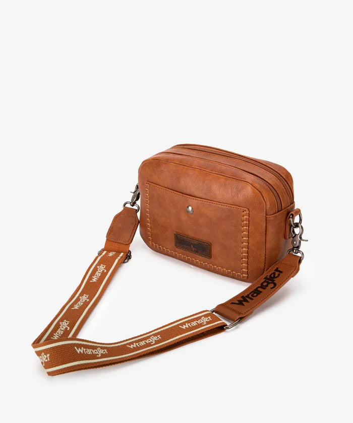 Wrangler Dual Zipper Stitch Crossbody Bag