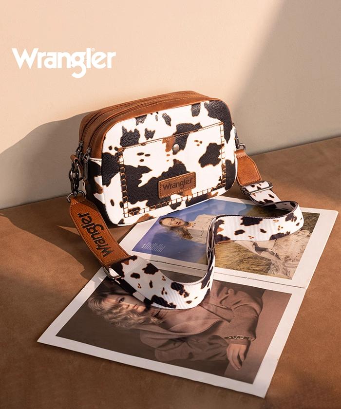 Wrangler Dual Zipper Stitch Crossbody Bag