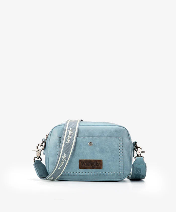 Wrangler Dual Zipper Stitch Crossbody Bag