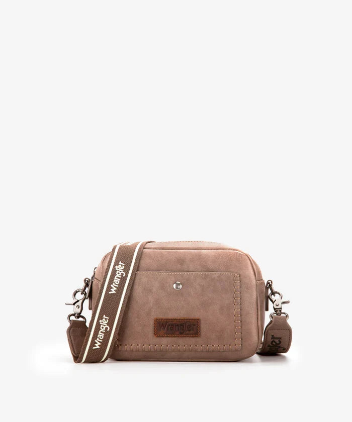 Wrangler Dual Zipper Stitch Crossbody Bag