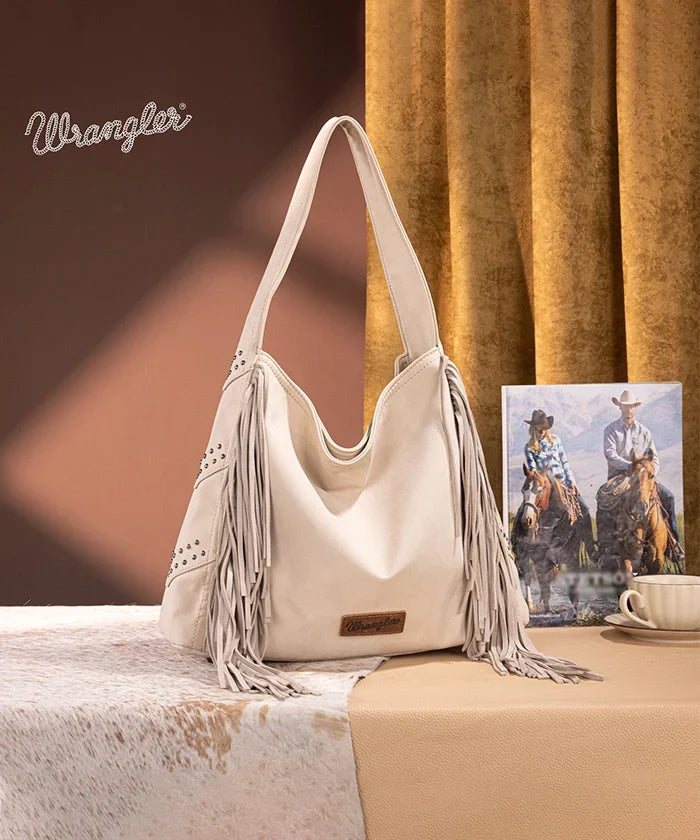 Wrangler Fringe Studded Hobo Bag