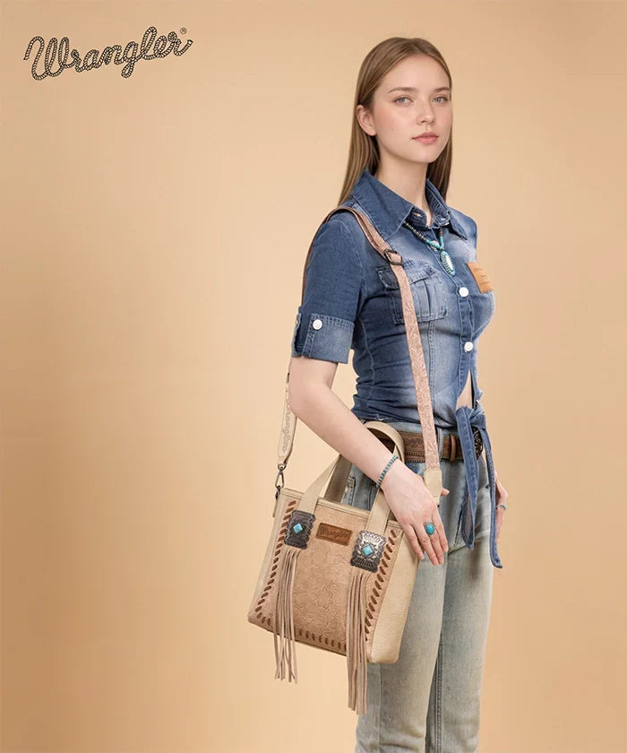 Wrangler Tooled Fringe Concealed Carry Purse