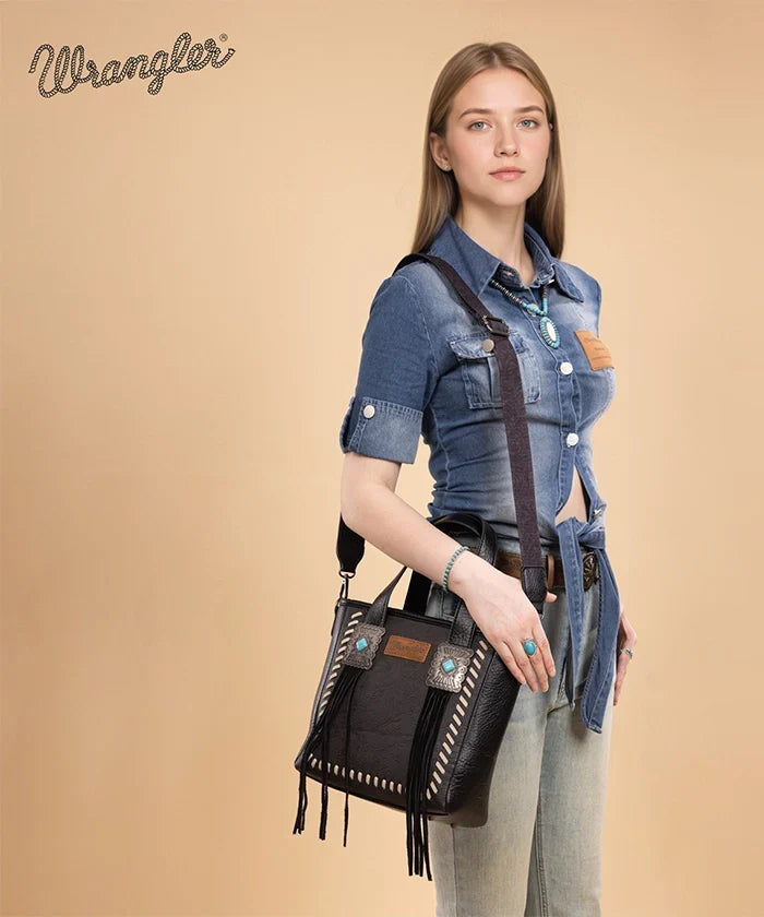 Wrangler Tooled Fringe Concealed Carry Purse