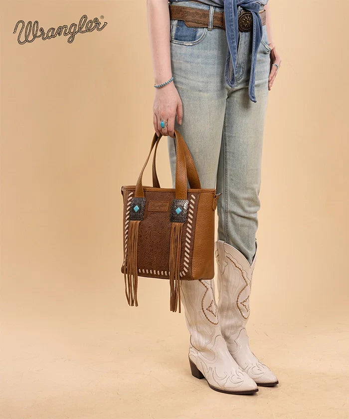 Wrangler Tooled Fringe Concealed Carry Purse