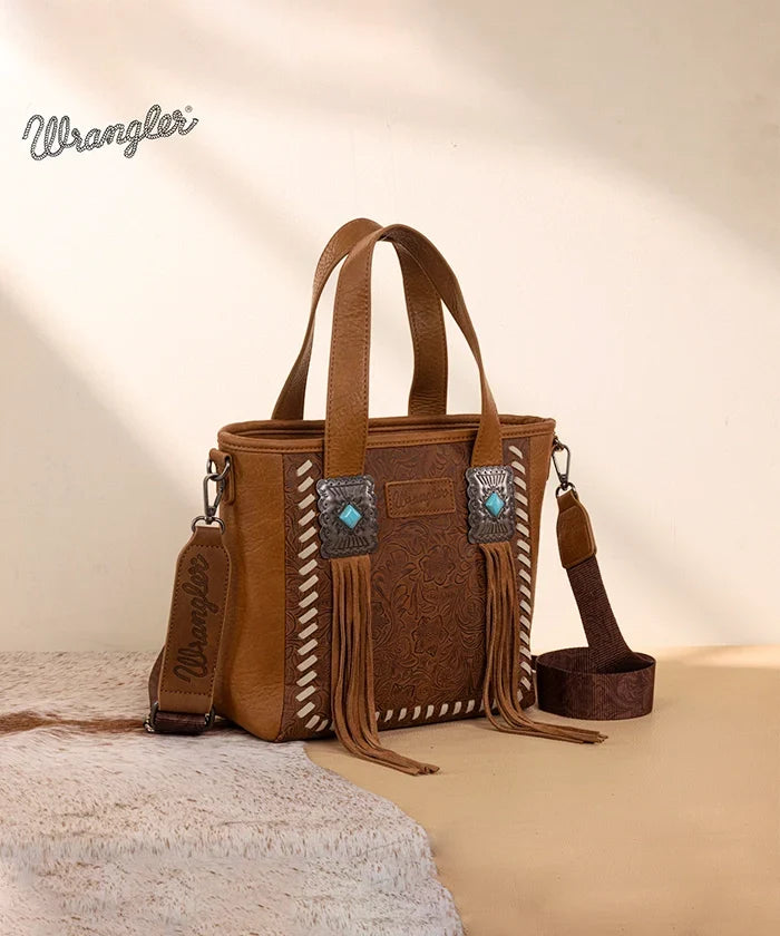 Wrangler Tooled Fringe Concealed Carry Purse