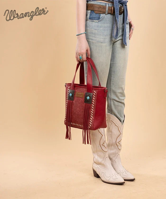 Wrangler Tooled Fringe Concealed Carry Purse
